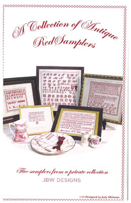 Collection Of Antique Red Samplers - Click Image to Close